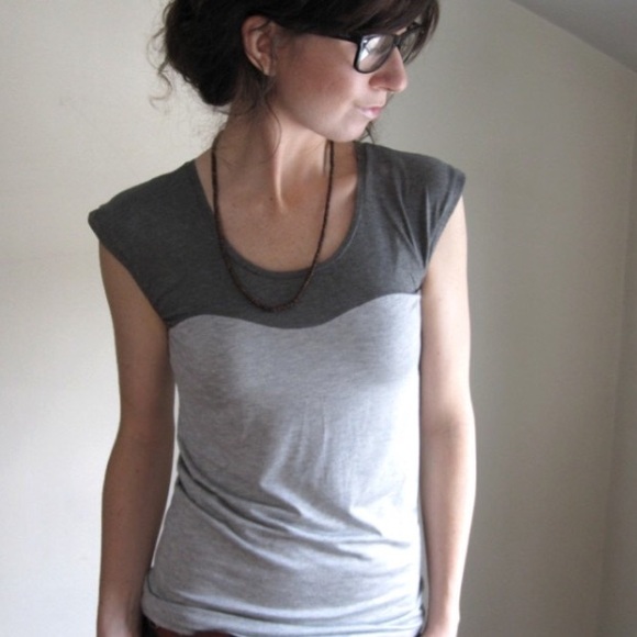 Anthropologie Tops - two tone grey top NWOT