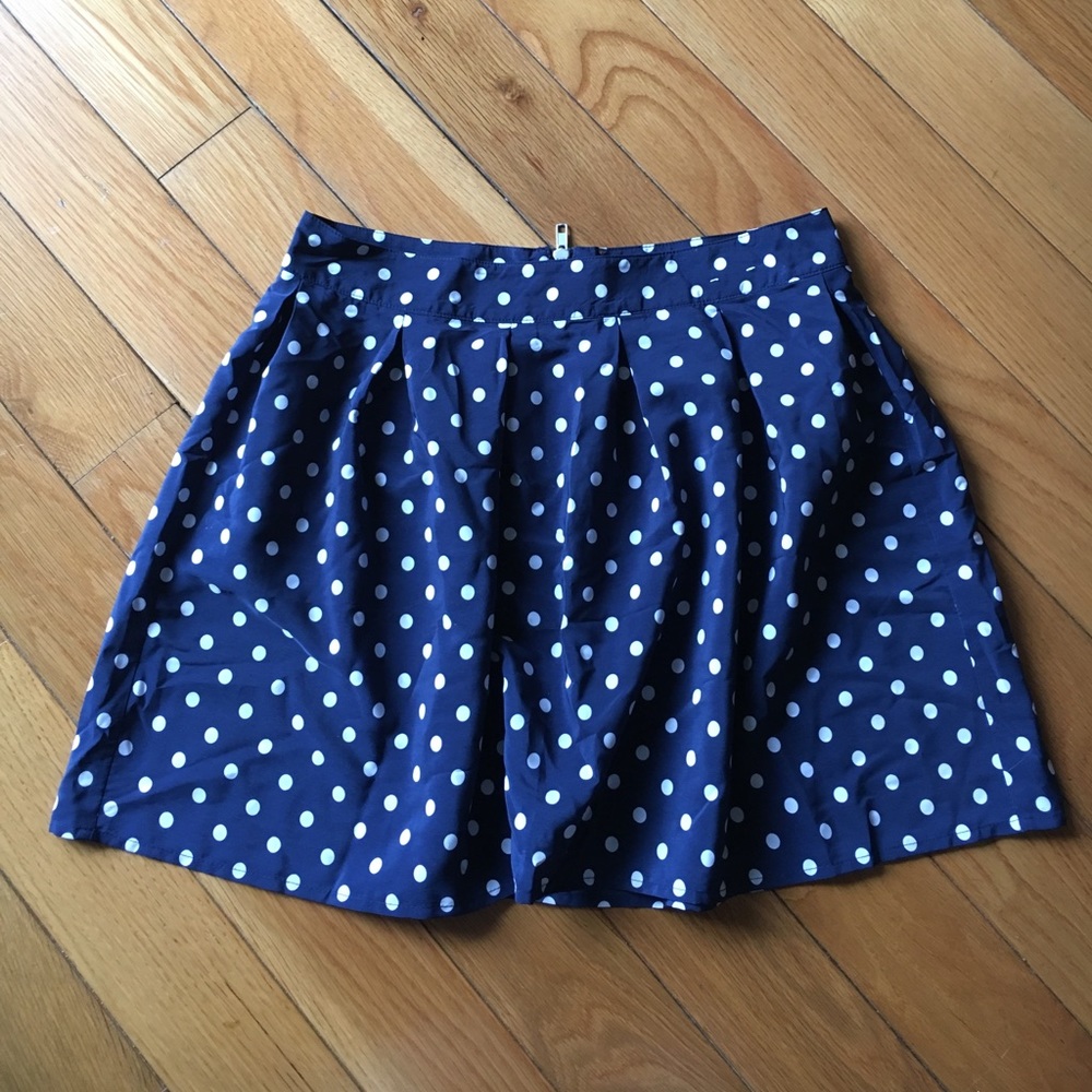 Aeropostale Navy Blue Polka Dot Skirt
