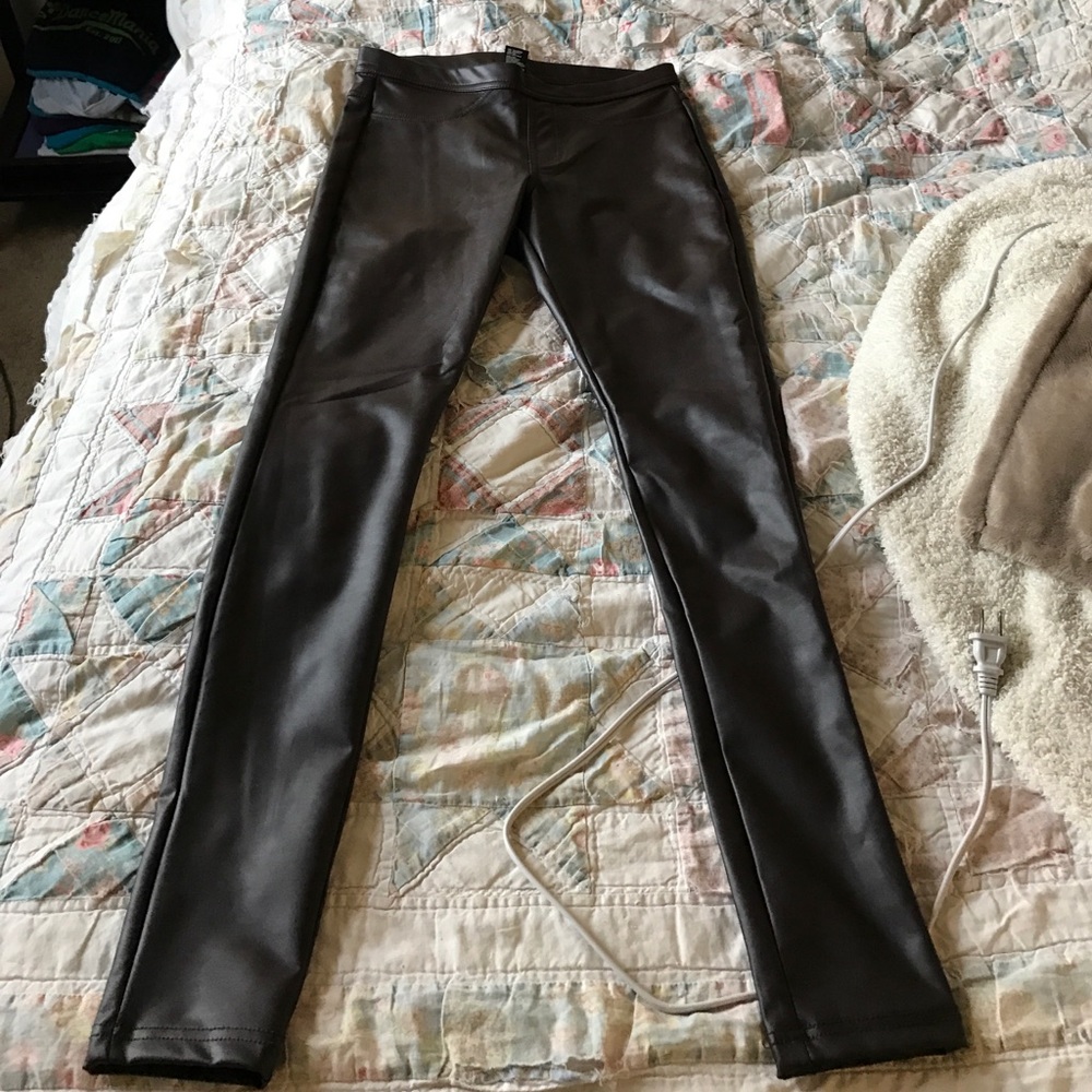 Hue faux leather leggings - brown - xs