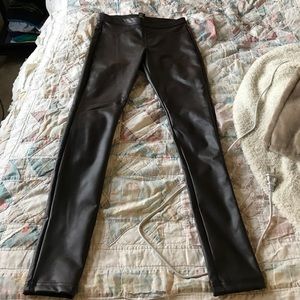 Hue faux leather leggings - brown - xs