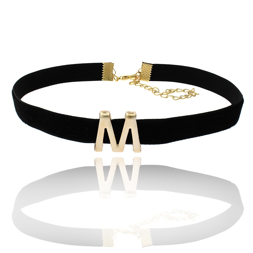 Velvet Initials Choker - Picture 1 of 6