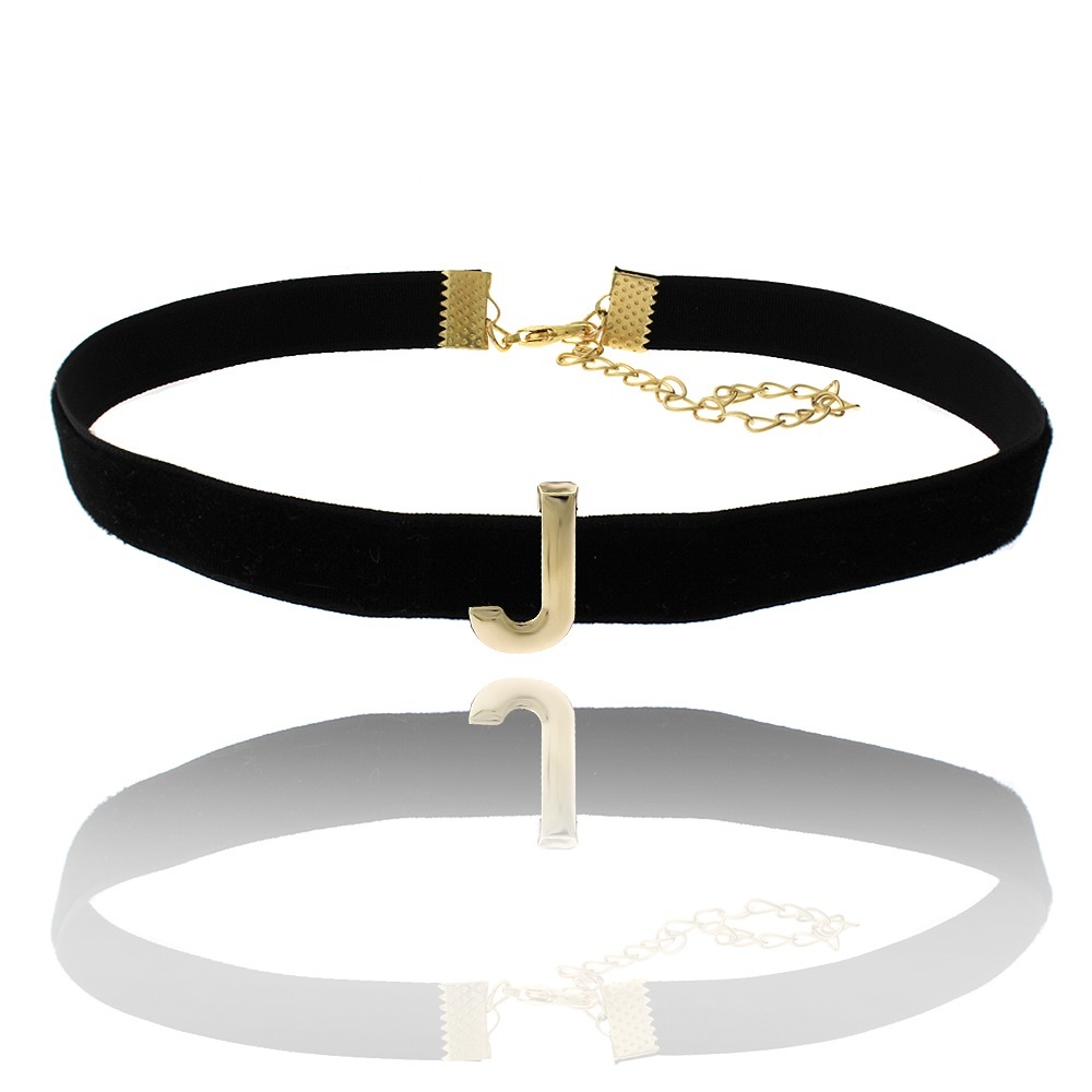 Velvet Initials Choker - Picture 4 of 6