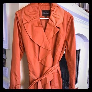 Cole Haan Ruffle Trench Coat L