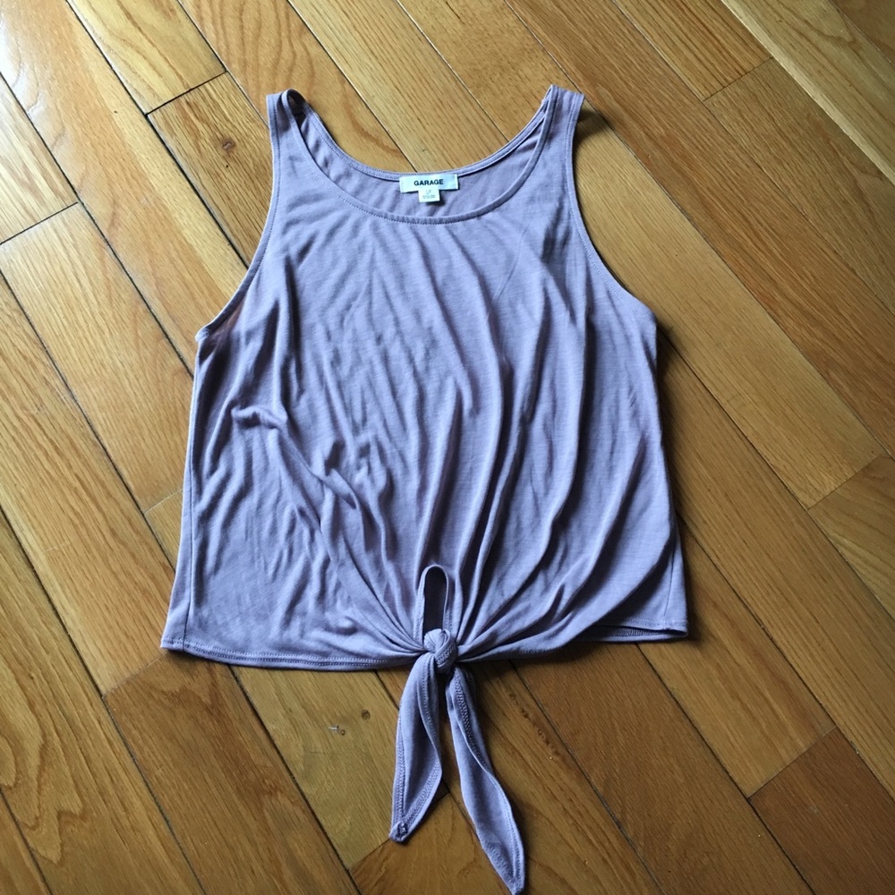 Garage Mauve Cropped Tee With Tie