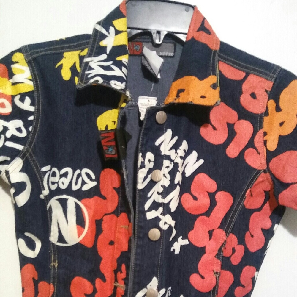 Graffiti bootcut denim jumpsuit, NWT MAKE OFFER!!