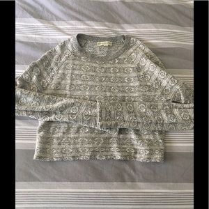 Staring at Stars Light Gray Cropped Sweater