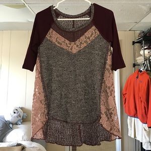 Free people knit/lace top - S