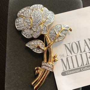 Sale! Rhinestone Rose Brooch