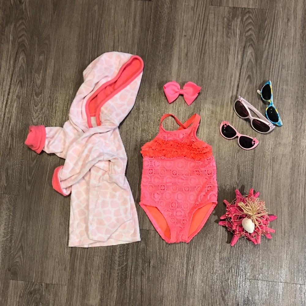 Toddler one piece bathing suit.