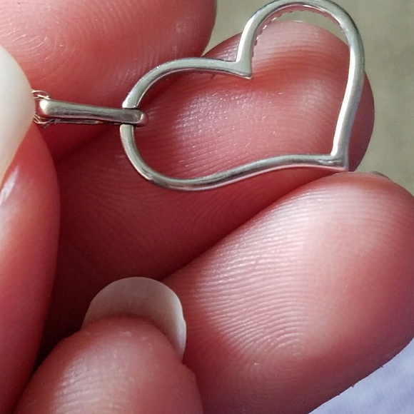 White Gold Heart Necklace - Picture 8 of 8