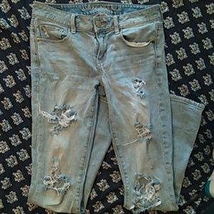 Light Wash Distressed Skinny Jeans
