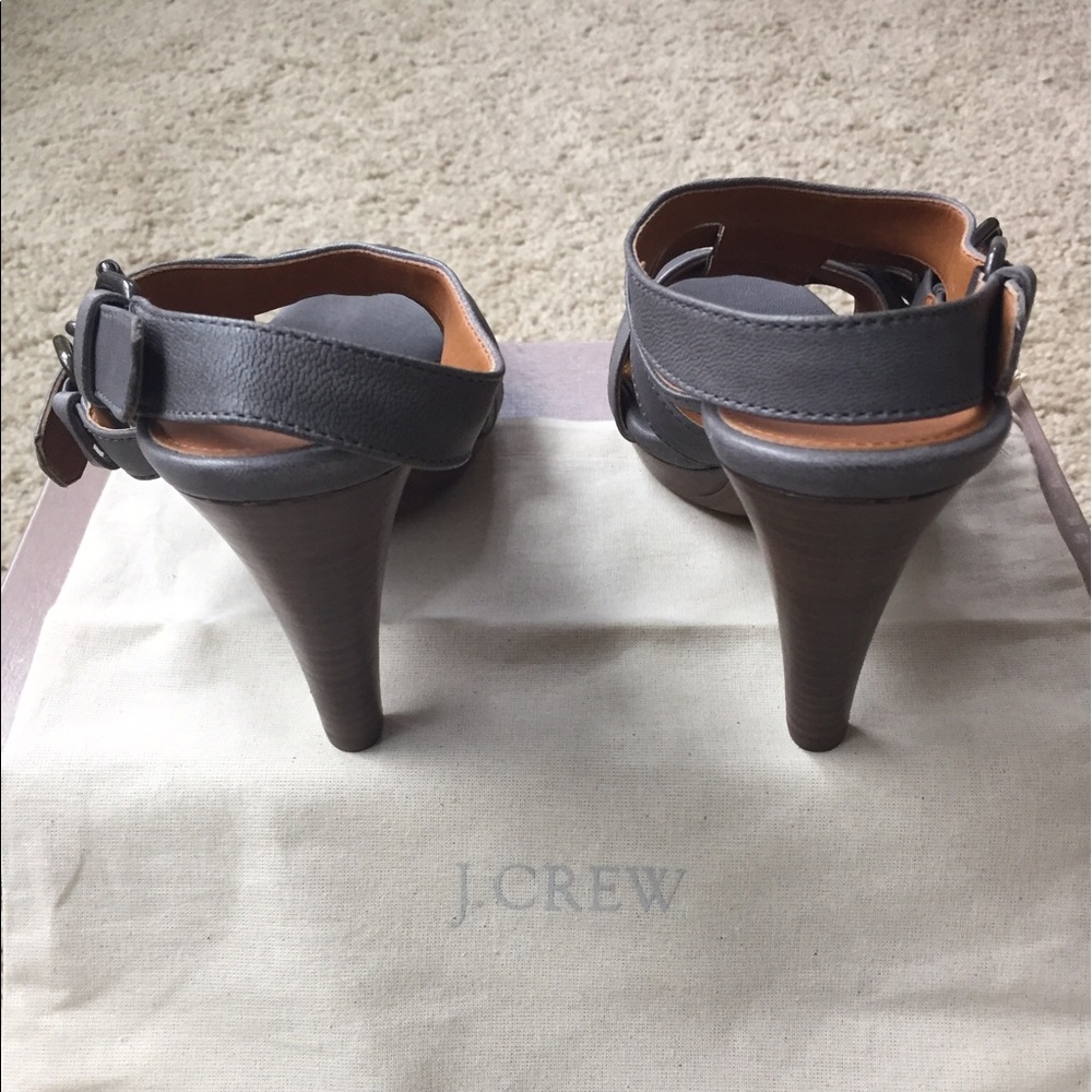 J. CREW Wyatt Buckle Corn Heels, Color : Slate - Picture 3 of 4