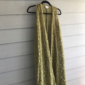 NWT LuLaRoe Olive Green Lace Joy Vest