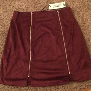 Maroon suede skirt!
