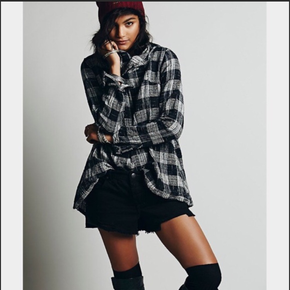 Free People Cowl-Neck Flannel