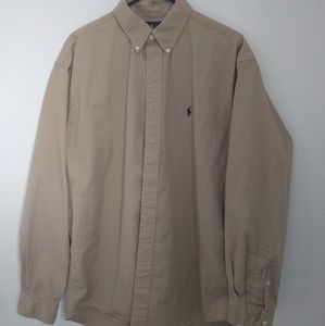 Large Tan Polo Ralph Lauren Long Sleeve Button Up