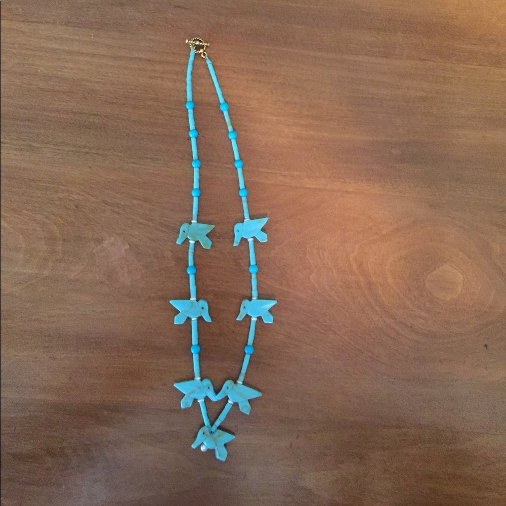 Handmade Turquoise/Pearl Native American Necklace