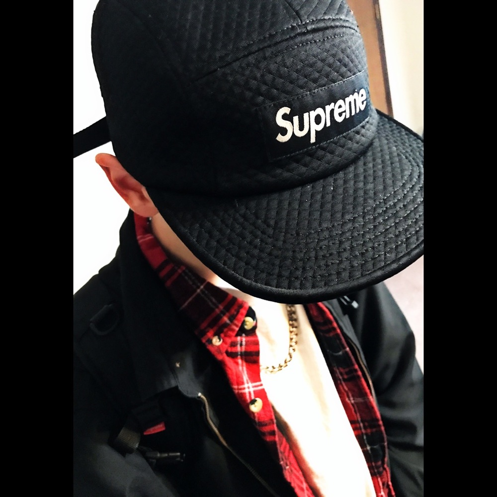 Supreme Quilted Box Logo Strapback Hat