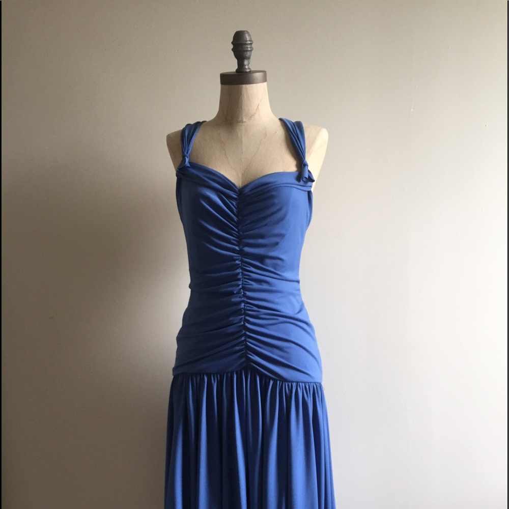 Blue Vera Wang Bubble Hem Dress