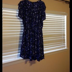 Asymmetrical printed dress with flattering waist