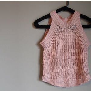 Baby Pink High Neck Knit Top