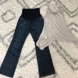Maternity jeans and top