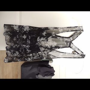 Fulltilt black/grey sheer floral top