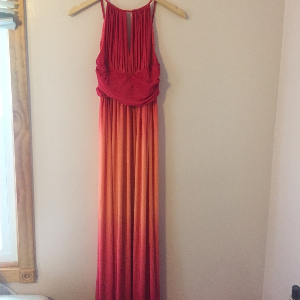 Pink and orange ombré long gown