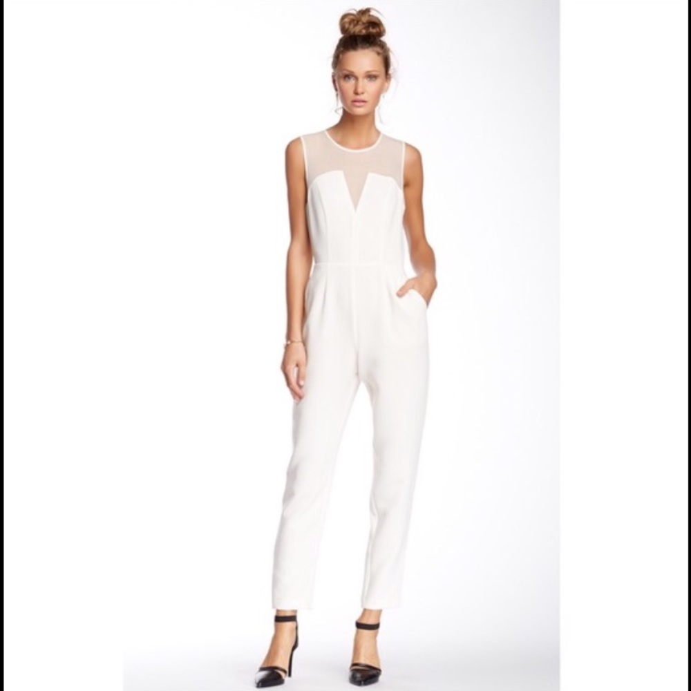 BCBG semi formal white jumpsuit- Size 4