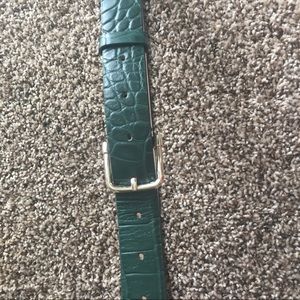 Green leather belt