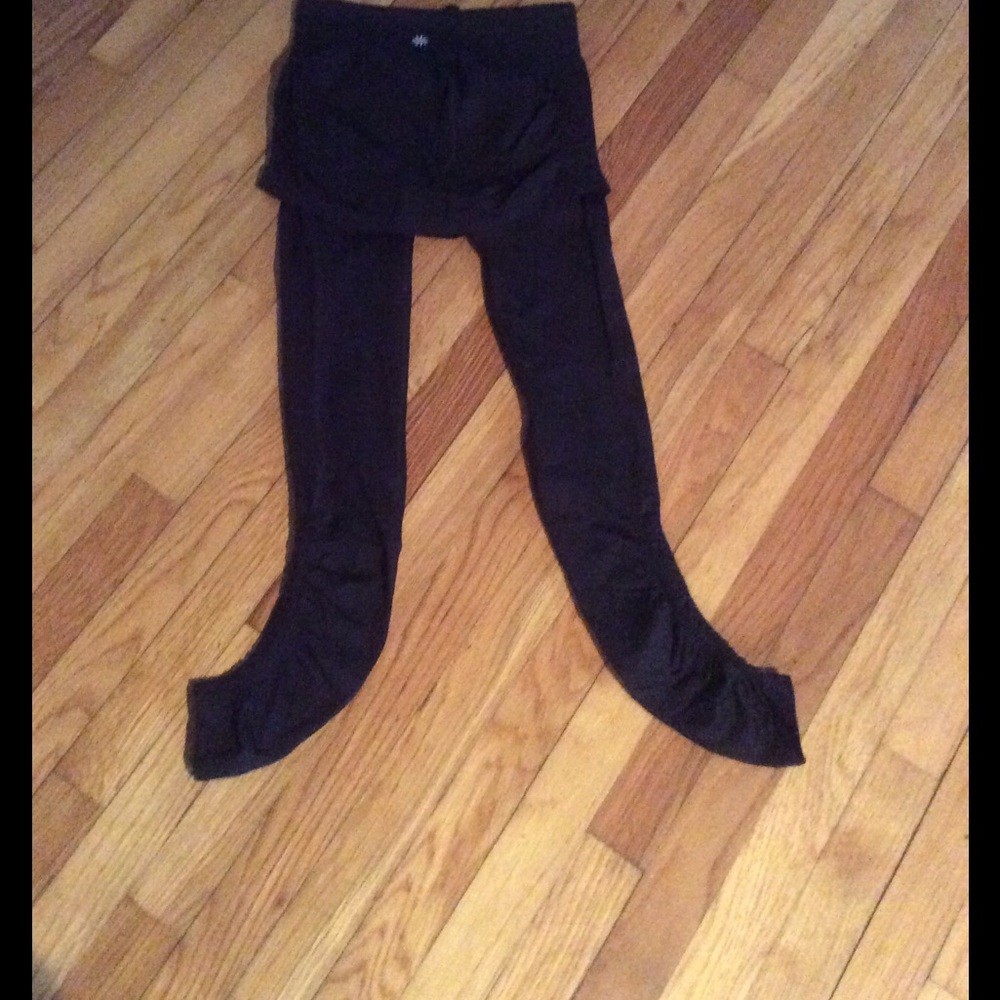 Black Athleta legging with attached skort