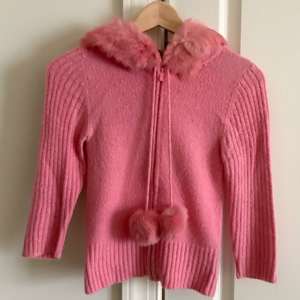 Bebe sweater with genuine rabbit fur