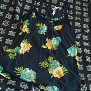 Blue Flower Pattern Spaghetti Strap Tank