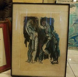 Original Hans Burkhardt Abstract Painting Signed