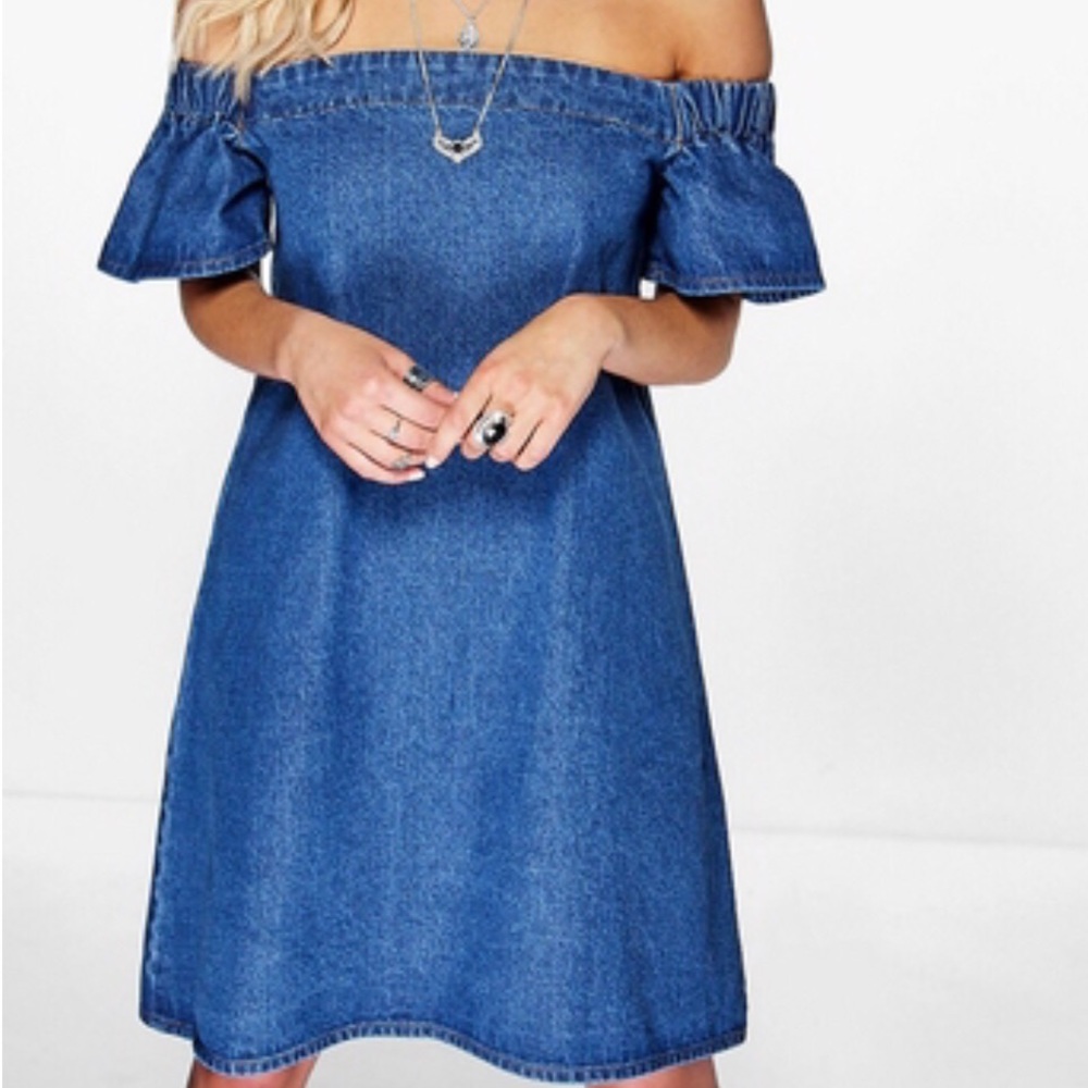 Denim Off The Shoulder Dress