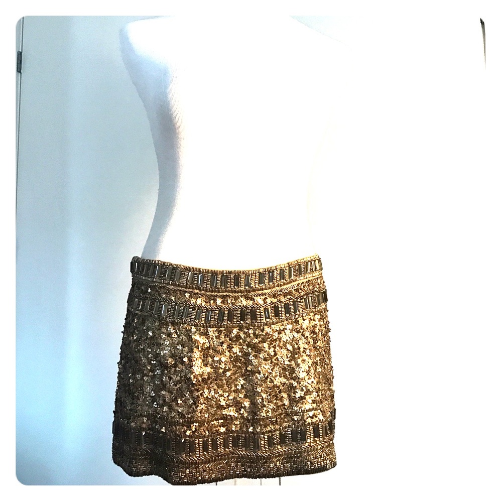 All Saints Sequins & Stones Mini Skirt