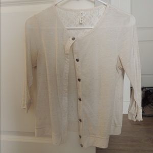 Cream lightweight quarter sleeve cardi