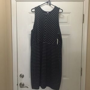NWT Old Navy Dress- Navy blue and white stripes.
