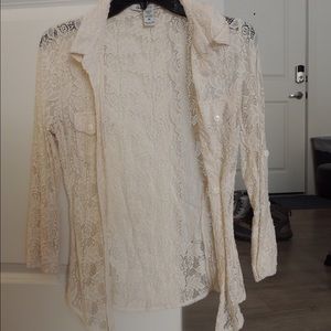 Lace button up