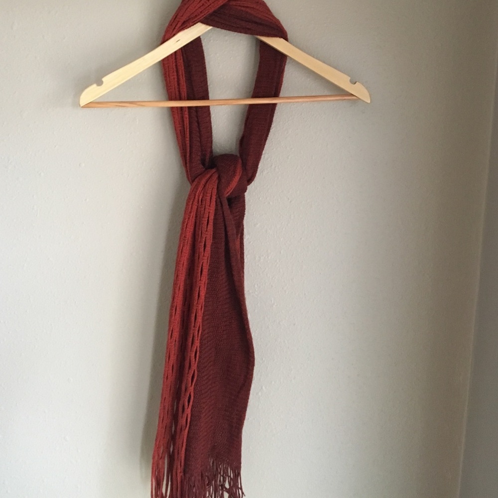 Deep red/rust 2 tones scarf