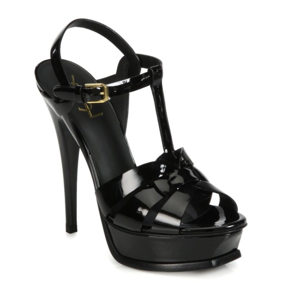 Saint Laurent Tribute 105 Black Patent Leather, 40