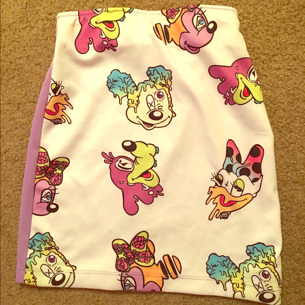Psychedelic mini zip skirt