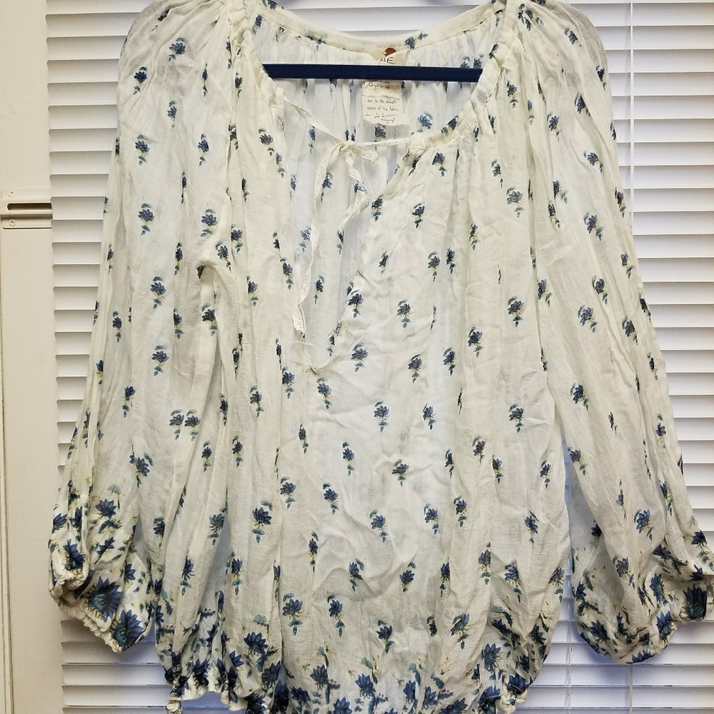 Free People one floral shirt blouse NWOT