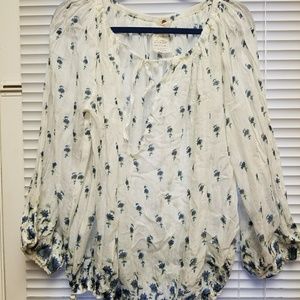 Free People one floral shirt blouse NWOT