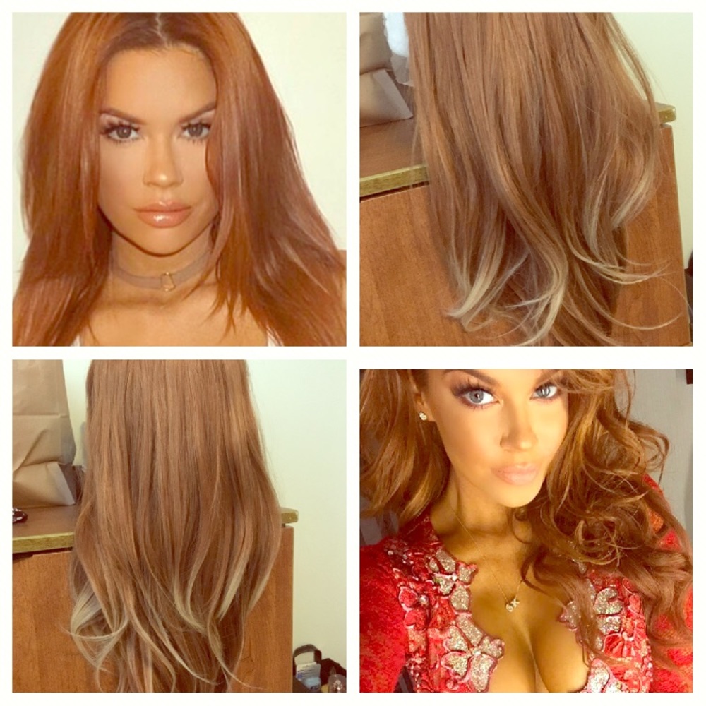 Jessa Lace Human Blend Redish Blonde Wig 18in