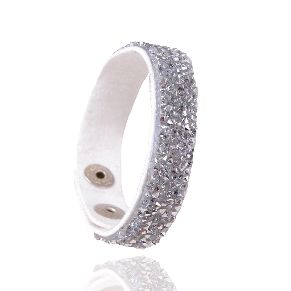 Leather Crystal Rock Bracelet