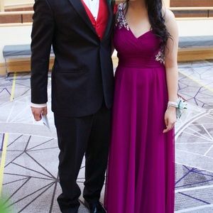 Purple One Shoulder Prom Dress