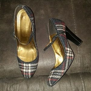 J. Crew tweed and suede Mary Janes