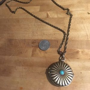 Long lucky brand locket necklace