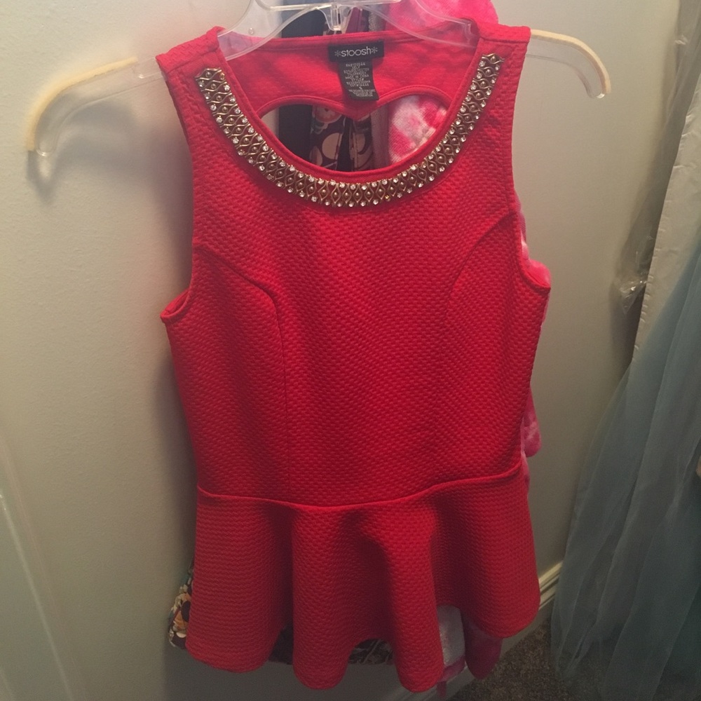 Peplum red hot shirt